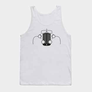 Packard Super Eight 1930s-1940s American classic car black outline graphic Tank Top